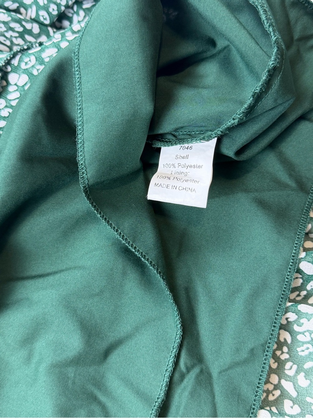 BTFBM Green White Animal Print Ruffle Short Sleeve Midi Dress Medium M - Picture 7 of 9